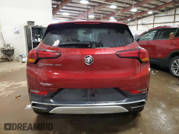 2022 Buick Encore GX Essence with VIN KL4MMGSLXNB028965, listed as a Copart auction lot 46574165 with 101,353 mi miles and Salvage title. Bid and sale history available at DreamBid. Image 6.