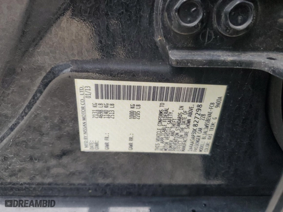 2013 Nissan Maxima 3.5 SV w/Sport Pkg with VIN 1N4AA5AP3DC827298, listed as a Copart auction lot 53090515 with 125,706 mi miles and Salvage Title. Bid and sale history available at carsss.com. Image 14.