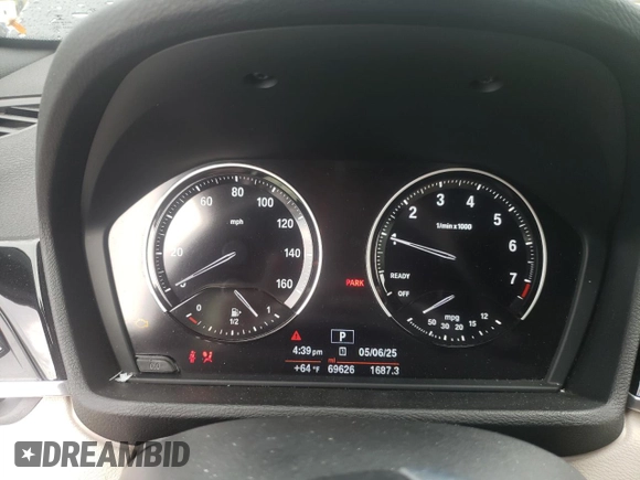 2018 BMW X1 xDrive28i with VIN WBXHT3C35J3H30946, listed as a Copart auction lot 55927505 with 69,626 mi miles and Salvage title. Bid and sale history available at DreamBid. Image 9.