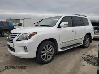 2014 Lexus LX 570 with VIN JTJHY7AXXE4139386, listed as a Copart auction lot 43570955 with 153,515 mi miles and Salvage Title. Bid and sale history available at DreamBid. Image 1.