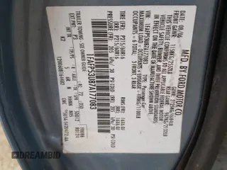 2007 Ford Taurus SE with VIN 1FAFP53U87A177083, listed as a Copart auction lot 55222365 with Not provided miles and Salvage title. Bid and sale history available at DreamBid. Image 12.