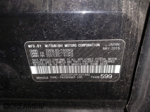 2015 Mitsubishi Lancer ES with VIN JA32U2FU0FU021482, listed as a IAAI auction lot 42159094 with 79,831 mi miles and . Bid and sale history available at DreamBid. Image 9.