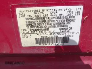 2009 Nissan Sentra FE+ with VIN 3N1AB61E49L663182, listed as a IAAI auction lot 42229419 with 121,992 mi miles and . Bid and sale history available at DreamBid. Image 9.