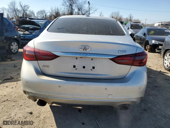 2018 Infiniti Q50 3.0t SPORT with VIN JN1EV7AR1JM435538, listed as a Copart auction lot 47391245 with 46,601 mi miles and Salvage Title. Bid and sale history available at carsss.com. Image 6.
