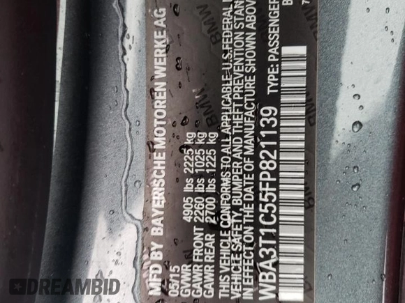 2015 BMW 4 Series 428i xDrive с VIN WBA3T1C55FP821139, выставлен на аукционе Copart как лот 59422215 с пробегом 46 462 миль миль и Чистый • Clean title. История ставок и продаж доступна на DreamBid. Изображение 12.