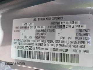 2012 Mazda Mazda5 Grand Touring with VIN JM1CW2DL2C0129518, listed as a IAAI auction lot 41872136 with 129,323 mi miles. Bid and sale history available at carsss.com. Image 9.