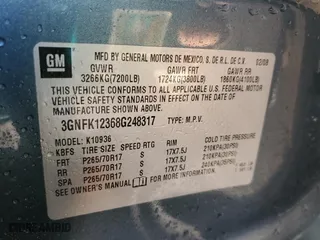 2008 Chevrolet Avalanche LTZ with VIN 3GNFK12368G248317, listed as a Copart auction lot 85745174 with 134,385 mi miles and Salvage Title. Bid and sale history available at carsss.com. Image 12.