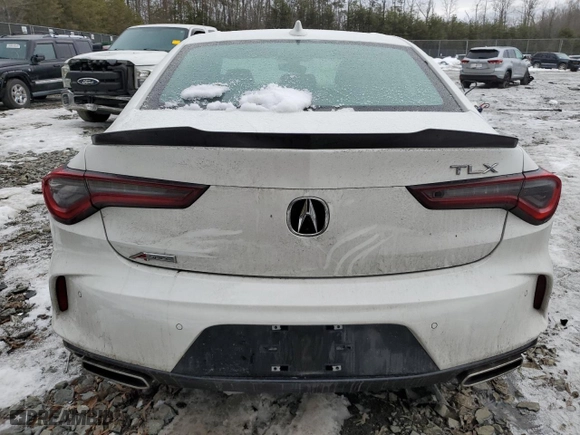 2021 Acura TLX w/A-Spec Package with VIN 19UUB5F51MA014230, listed as a Copart auction lot 89163515 with 0 mi miles and Salvage Title. Bid and sale history available at carsss.com. Image 6.