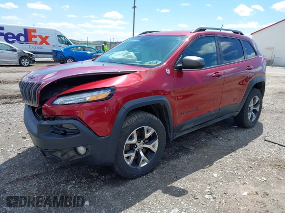 2015 Jeep Cherokee Trailhawk with VIN 1C4PJMBS0FW728361, listed as a IAAI auction lot 41978853 with 123,127 mi miles. Bid and sale history available at carsss.com. Image 17.