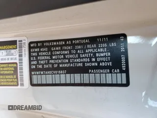 2012 Volkswagen Eos Executive с VIN WVWFW7AH0CV015837, выставлен на аукционе Copart как лот 58351175 с пробегом 87 551 миль миль и Списание • Salvage title. История ставок и продаж доступна на DreamBid. Изображение 12.
