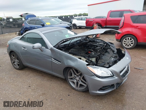 2014 Mercedes-Benz SLK 250 with VIN WDDPK4HA6EF084283, listed as a IAAI auction lot 41927893 with 32,143 mi miles and . Bid and sale history available at DreamBid. Image 1.