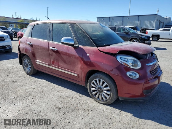 2014 FIAT 500L Lounge with VIN ZFBCFACH6EZ029883, listed as a Copart auction lot 80558044 with 116,997 mi miles and Salvage Title. Bid and sale history available at carsss.com. Image 4.