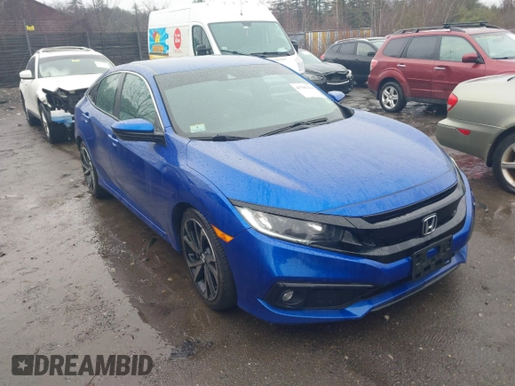 2019 Honda Civic Sport with VIN 2HGFC2F80KH602942, listed as a IAAI auction lot 41785234 with 82,661 mi miles and . Bid and sale history available at DreamBid. Image 1.