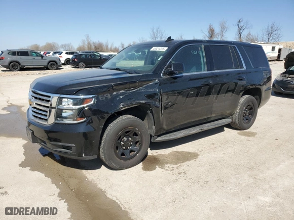 2020 Chevrolet Tahoe Commercial with VIN 1GNSKDEC5LR252282, listed as a Copart auction lot 48321235 with 97,338 mi miles and Salvage Title. Bid and sale history available at carsss.com. Image 1.