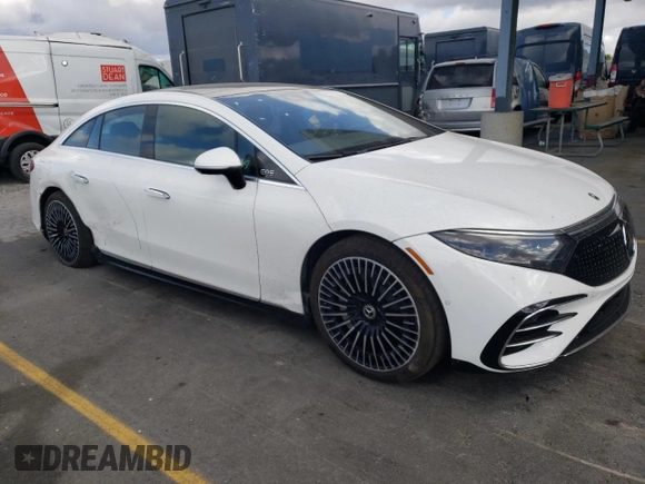 2022 Mercedes-Benz EQS with VIN W1KCG2DB5NA016394, listed as a Copart auction lot 78025024 with 12,621 mi miles and Salvage Title. Bid and sale history available at carsss.com. Image 4.