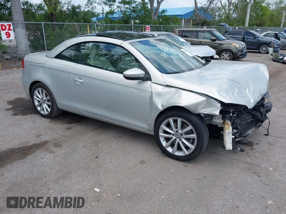 2012 Volkswagen Eos Komfort with VIN WVWBW7AHXCV006075, listed as a IAAI auction lot 42054520 with 104,037 mi miles and . Bid and sale history available at DreamBid. Image 1.