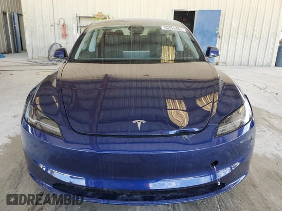 2025 Tesla Model 3 Long Range with VIN 5YJ3E1EBXSF941345, listed as a Copart auction lot 60229865 with 1,711 mi miles and Salvage title. Bid and sale history available at DreamBid. Image 5.