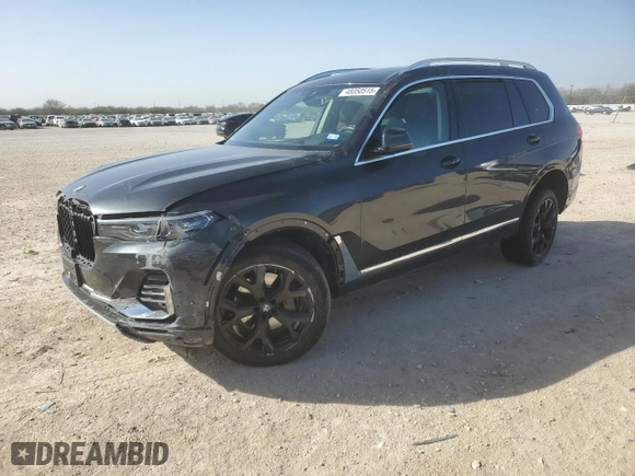 2022 BMW X7 xDrive40i with VIN 5UXCW2C00N9M78102, listed as a Copart auction lot 48050515 with 0 mi miles and Salvage Title. Bid and sale history available at carsss.com. Image 1.