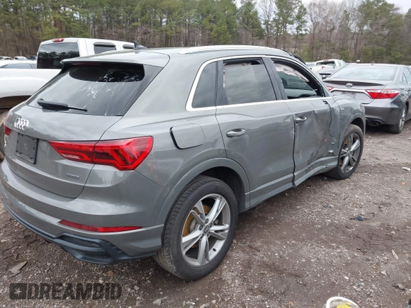 2020 Audi Q3 S line Premium with VIN WA1DECF34L1046543, listed as a IAAI auction lot 41715612 with 71,816 mi miles. Bid and sale history available at carsss.com. Image 4.