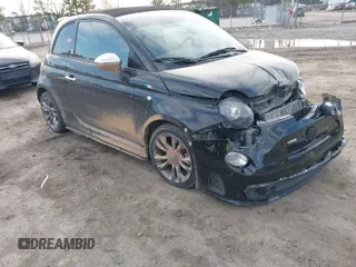 2014 FIAT 500 Abarth with VIN 3C3CFFJH4ET190323, listed as a IAAI auction lot 41548181 with 76,881 mi miles. Bid and sale history available at carsss.com. Image 1.