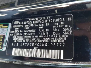 2021 Kia Telluride LX with VIN 5XYP2DHC1MG106777, listed as a IAAI auction lot 42290891 with 82,548 mi miles and . Bid and sale history available at DreamBid. Image 9.