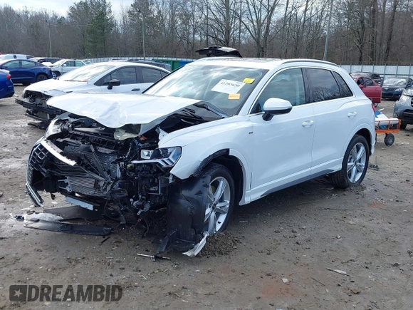 2023 Audi Q3 S line Premium Plus with VIN WA1EECF36P1140594, listed as a IAAI auction lot 41283650 with 14,793 mi miles and . Bid and sale history available at DreamBid. Image 2.