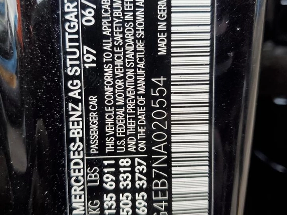 2022 Mercedes-Benz EQS with VIN W1KCG4EB7NA020554, listed as a Copart auction lot 70354493 with 0 mi miles. Bid and sale history available at carsss.com. Image 12.