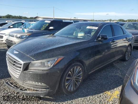 2016 Hyundai Genesis 3.8L with VIN KMHGN4JE9GU121528, listed as a Copart auction lot 73956134 with 0 mi miles and Non Repairable. Bid and sale history available at carsss.com. Image 1.