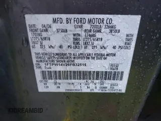 2006 Ford F-150 XL with VIN 1FTPW14V26FB32515, listed as a Copart auction lot 87330884 with 277,053 mi miles and Salvage Title. Bid and sale history available at carsss.com. Image 14.