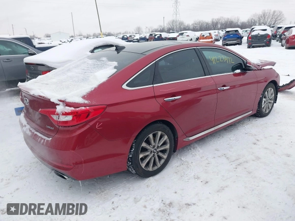 2016 Hyundai Sonata Sport with VIN 5NPE34AF2GH434361, listed as a IAAI auction lot 41223412 with 147,600 mi miles and . Bid and sale history available at DreamBid. Image 4.