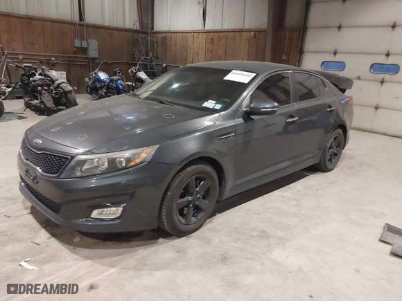 2015 Kia Optima LX with VIN 5XXGM4A79FG502258, listed as a IAAI auction lot 41279795 with 92,090 mi miles. Bid and sale history available at carsss.com. Image 2.