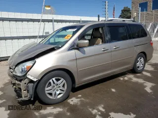 2005 Honda Odyssey EX-L z VIN 5FNRL38785B093344, wystawiony jako Copart lot #53192505 z przebiegiem Nie podano mil oraz Szkoda całkowita • Salvage title. Historia ofert i sprzedaży dostępna na DreamBid. Obrazek 1.