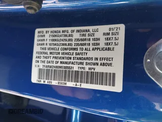 2021 Honda CR-V EX-L with VIN 7FARW2H80ME005531, listed as a IAAI auction lot 42044341 with 14,557 mi miles and . Bid and sale history available at DreamBid. Image 9.