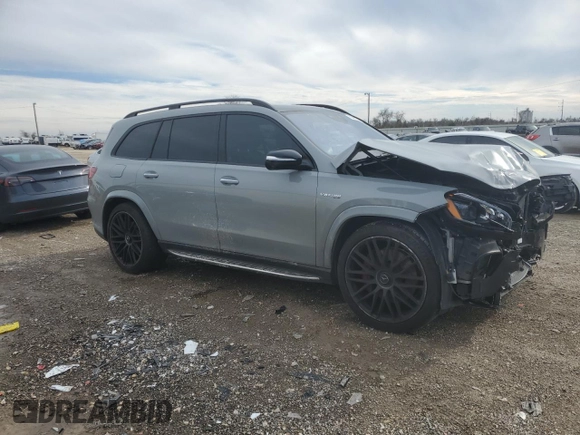 2024 Mercedes-Benz GLS 63 AMG with VIN 4JGFF8KE8RB072447, listed as a Copart auction lot 89404345 with 10,821 mi miles and Salvage title. Bid and sale history available at DreamBid. Image 4.