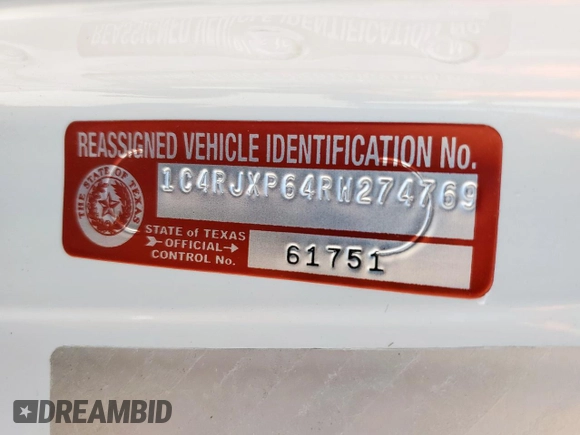 2024 Jeep Wrangler Sahara with VIN 1C4RJXP64RW274769, listed as a Copart auction lot 55928655 with Not provided miles and Clean title. Bid and sale history available at DreamBid. Image 13.