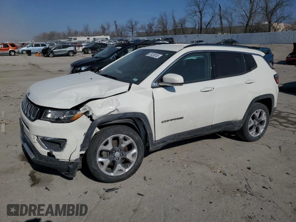 2021 Jeep Compass Limited with VIN 3C4NJDCB4MT556585, listed as a Copart auction lot 47428245 with 99,168 mi miles and Salvage Title. Bid and sale history available at DreamBid. Image 1.