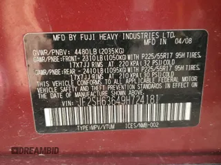 2009 Subaru Forester X with VIN JF2SH63649H724181, listed as a Copart auction lot 59919725 with 158,473 mi miles and Salvage title. Bid and sale history available at DreamBid. Image 12.