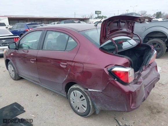2024 Mitsubishi Mirage G4 ES with VIN ML32FUFJ7RHF10123, listed as a IAAI auction lot 41532125 with 22,388 mi miles. Bid and sale history available at carsss.com. Image 3.