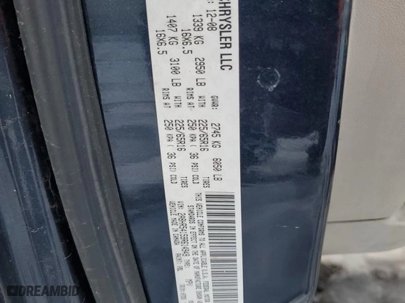 2009 Chrysler Town & Country Touring with VIN 2A8HR54159R614949, listed as a Copart auction lot 88776005 with 0 mi miles and Salvage Title. Bid and sale history available at carsss.com. Image 13.