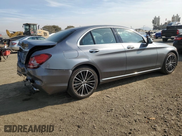 2021 Mercedes-Benz C 300 with VIN W1KWF8DBXMR638766, listed as a Copart auction lot 42577795 with 19,507 mi miles and Salvage Title. Bid and sale history available at carsss.com. Image 3.