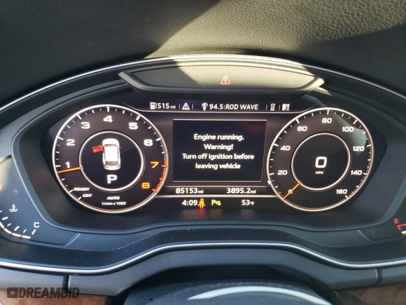 2018 Audi Q5 Premium Plus with VIN WA1BNAFY3J2005223, listed as a Copart auction lot 84760714 with 85,153 mi miles and Salvage Title. Bid and sale history available at carsss.com. Image 9.