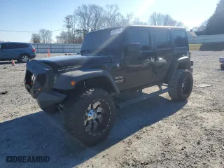 2014 Jeep Wrangler Unlimited Sport with VIN 1C4BJWDG8EL261074, listed as a Copart auction lot 87631195 with 163,225 mi miles and Salvage Title. Bid and sale history available at carsss.com. Image 1.