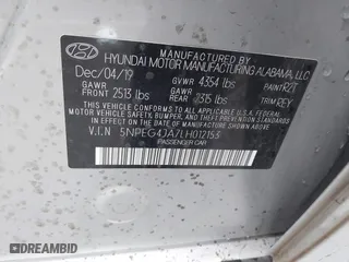 2020 Hyundai Sonata SE with VIN 5NPEG4JA7LH012153, listed as a IAAI auction lot 41748512 with 59,206 mi miles. Bid and sale history available at carsss.com. Image 9.