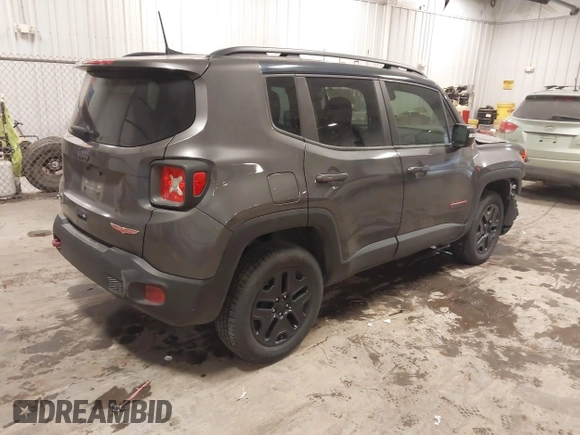 2018 Jeep Renegade Trailhawk with VIN ZACCJBCB0JPJ03169, listed as a IAAI auction lot 41318062 with 56,188 mi miles. Bid and sale history available at carsss.com. Image 4.