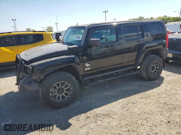 2007 Hummer H3 SUV with VIN 5GTDN13E978156672, listed as a Copart auction lot 71474844 with 191,547 mi miles and Salvage Title. Bid and sale history available at carsss.com. Image 1.
