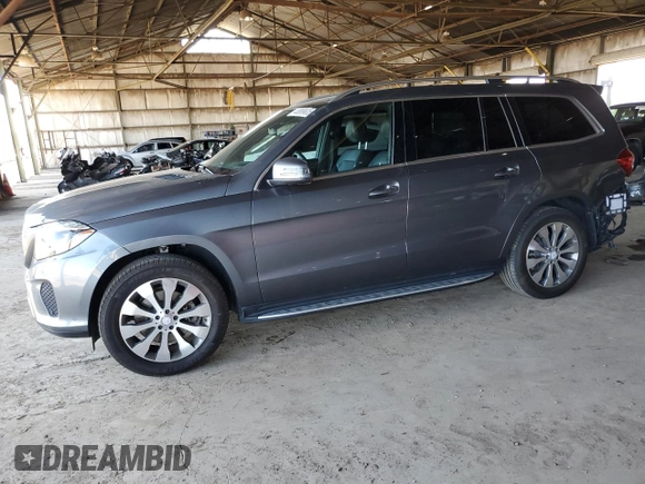 2017 Mercedes-Benz GLS 450 with VIN 4JGDF6EE8HA857966, listed as a Copart auction lot 48589635 with 82,496 mi miles and Salvage Title. Bid and sale history available at DreamBid. Image 1.