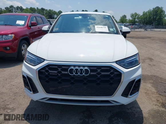 2023 Audi Q5 S line Premium Plus with VIN WA1EAAFY5P2102019, listed as a IAAI auction lot 42648755 with 49,823 mi miles and . Bid and sale history available at DreamBid. Image 12.