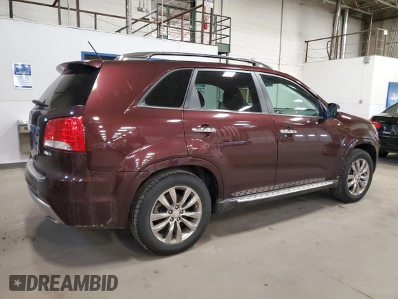2012 Kia Sorento SX with VIN 5XYKW4A22CG297804, listed as a Copart auction lot 51800975 with 91,787 mi miles and Salvage Title. Bid and sale history available at carsss.com. Image 3.