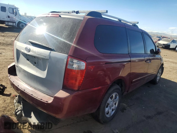 2009 Kia Sedona LX with VIN KNDMB233496272221, listed as a Copart auction lot 81194384 with 227,139 mi miles and Salvage Title. Bid and sale history available at carsss.com. Image 3.
