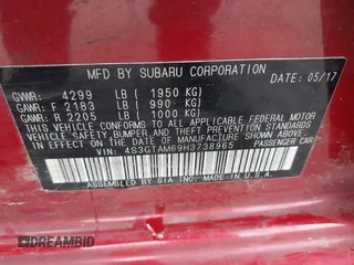 2017 Subaru Impreza Special Sports z VIN 4S3GTAM69H3738965, wystawiony jako IAAI lot #40927994 z przebiegiem 69 531 mil mil oraz . Historia ofert i sprzedaży dostępna na DreamBid. Obrazek 9.
